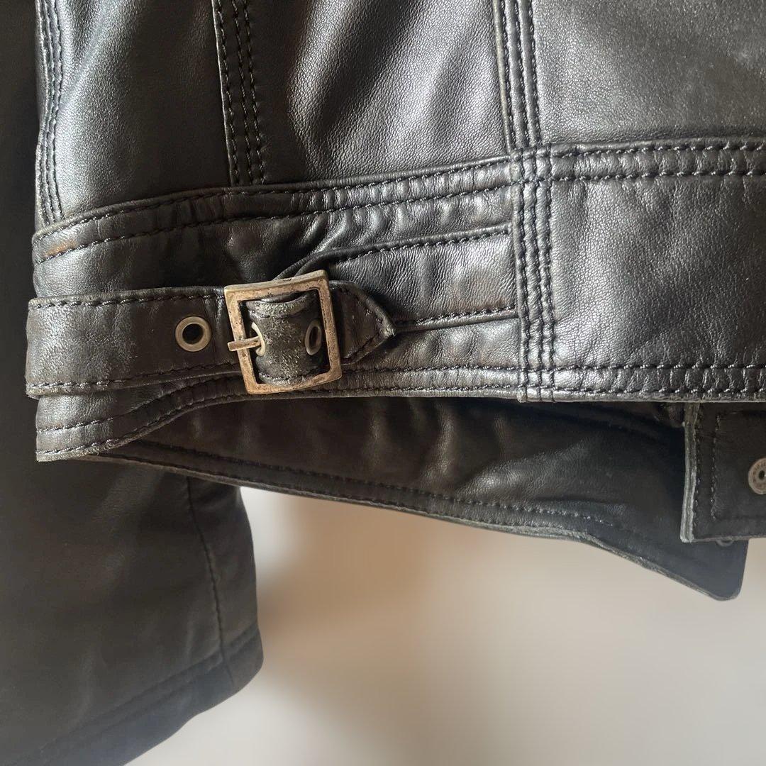 D&G ブラック レザー シングルライダースジャケット サイズ46