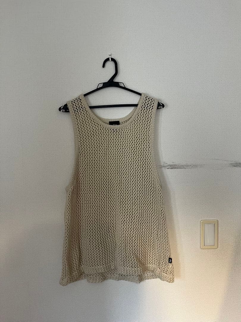 Stussy メッシュタンクトップ サイズs ベージュ