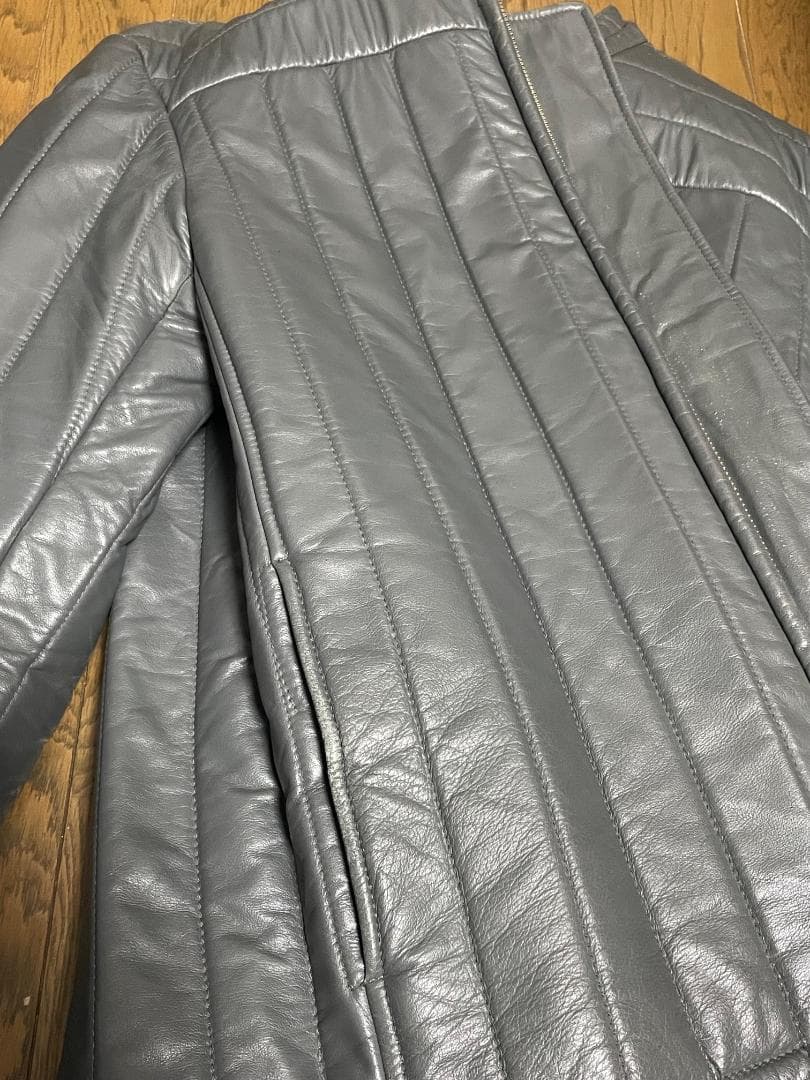 最終価格【美品】 AVIREX レザージャケット　グレー（Lサイズ）