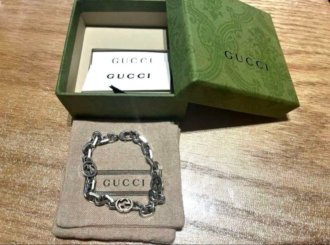 GUCCI インターロッキングg ブレスレット　シルバー　925