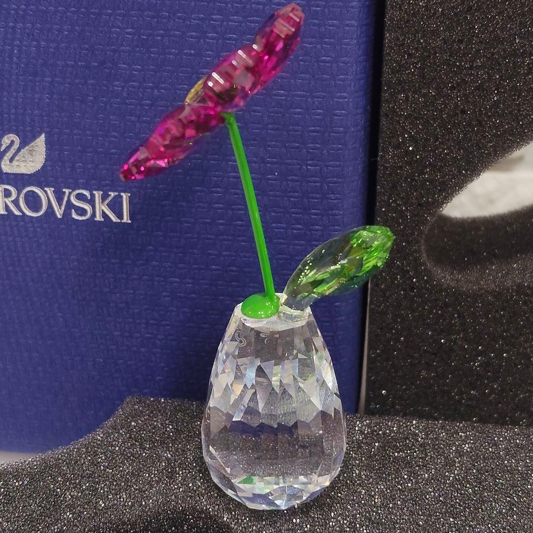 【美品】スワロフスキー 置物 フラワードリーム ガーベラ クリスタル 箱付 花