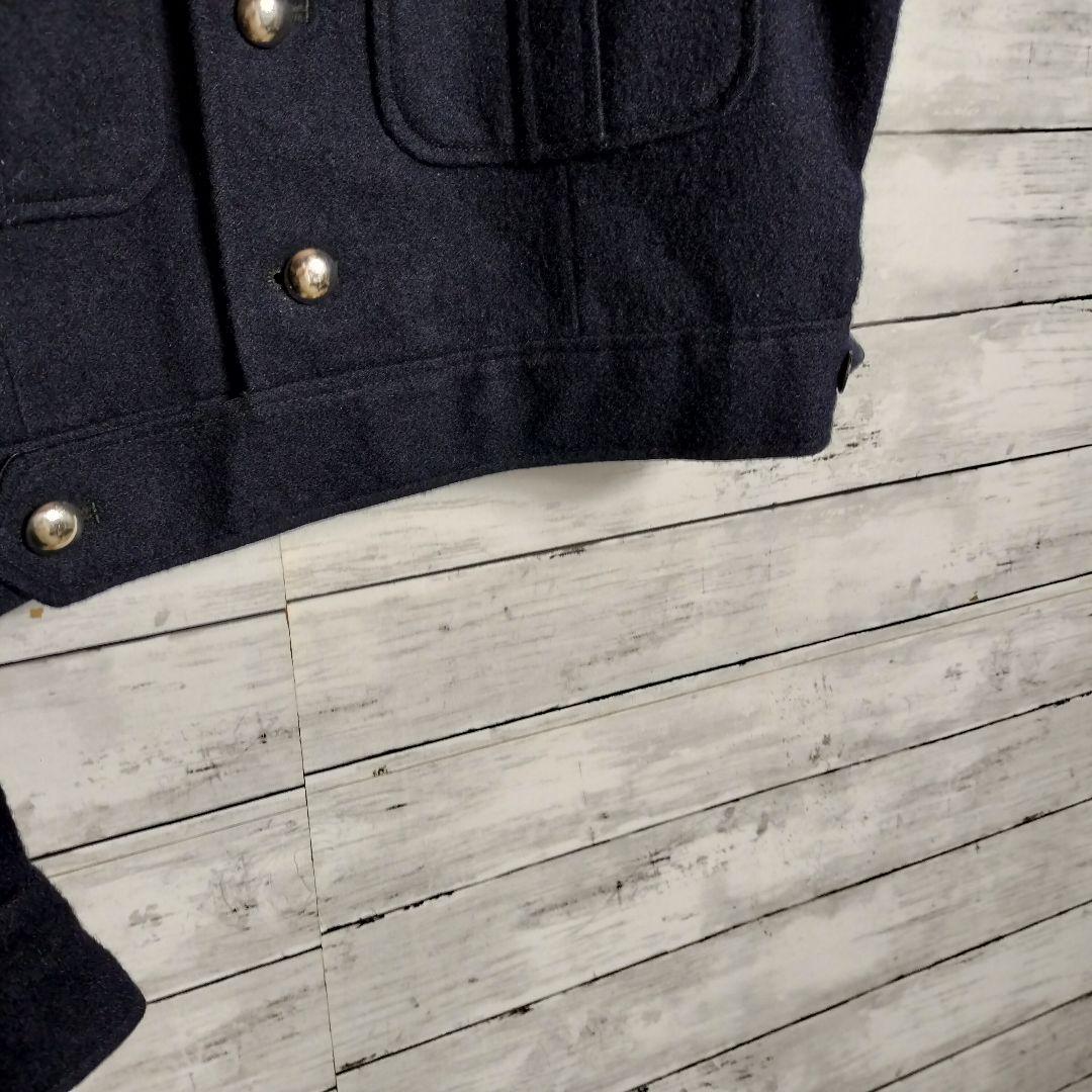コムデギャルソン ショート丈ミリタリージャケット ウール 銀ボタン バックロゴ