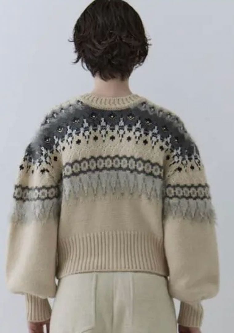 トップス Ameri UND 2WAY LADY NORDIC KNIT CARDIGAN