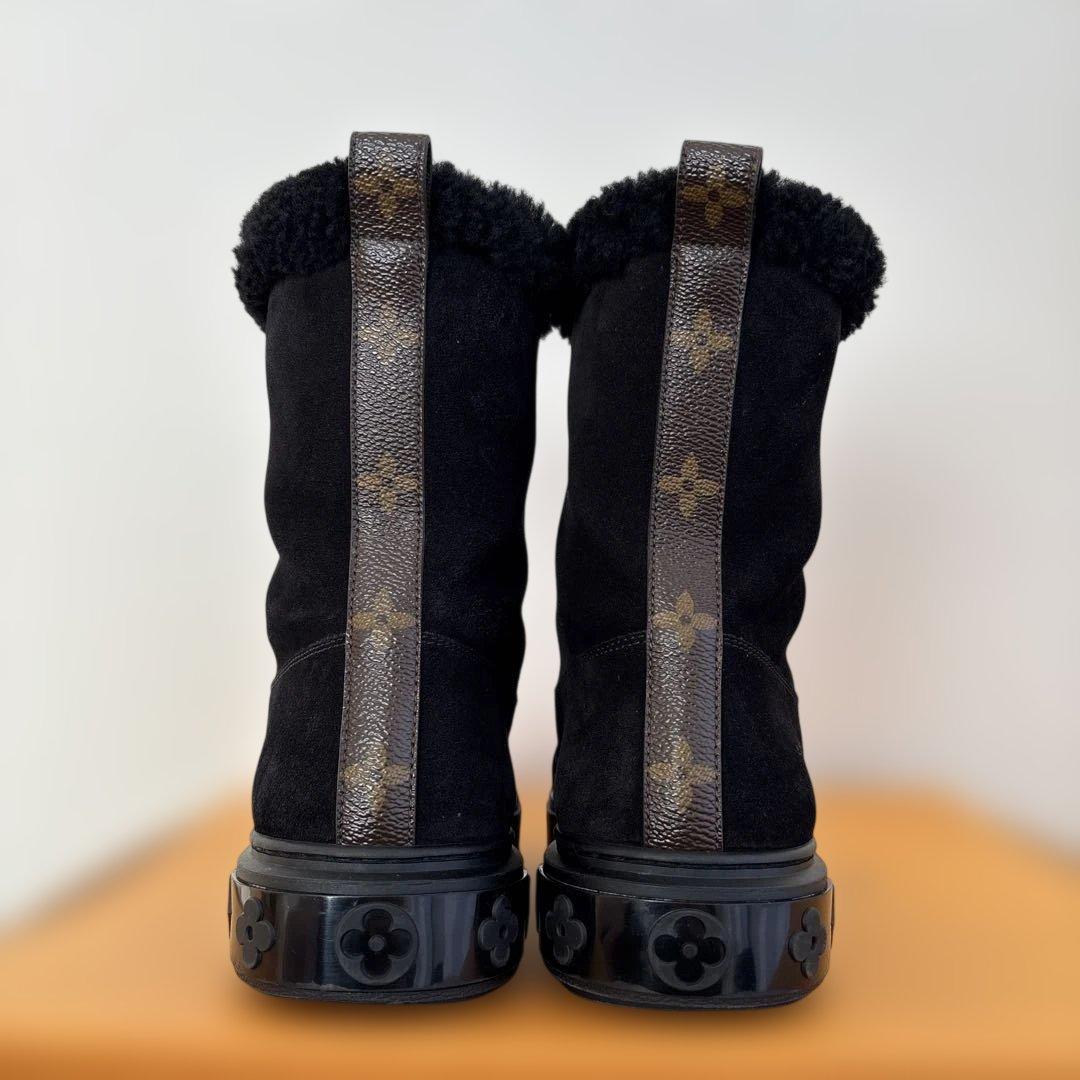 美品　ルイヴィトン　ブリージーライン　ボアブーツ　スウェード　シューズ　ムートン