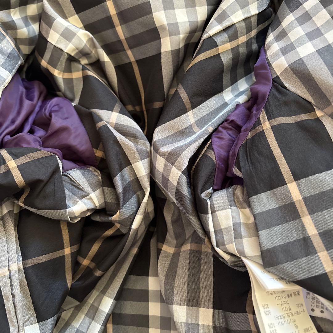 人気✨バーバリーブルーレーベル　ノバチェック　ダウンジャケット　パープル　L