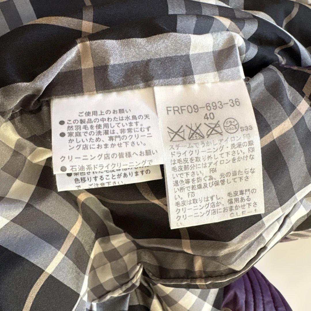 人気✨バーバリーブルーレーベル　ノバチェック　ダウンジャケット　パープル　L