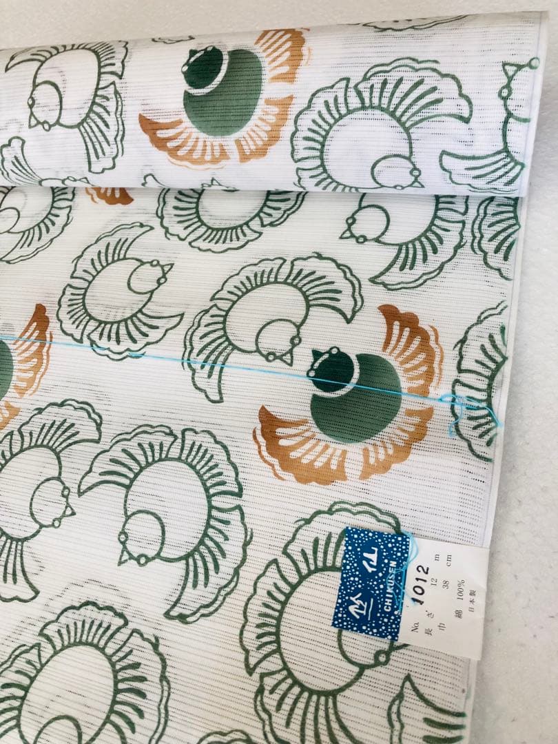 竺仙　綿絽　注染　本格派　浴衣　反物