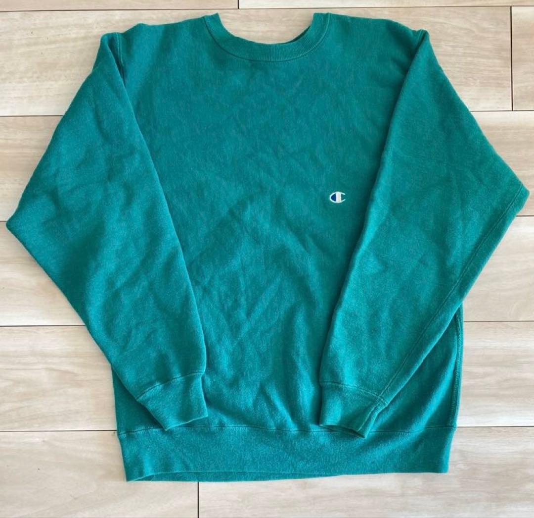 レアカラー 90s チャンピオン リバースウィーブ ターコイズグリーン USA製