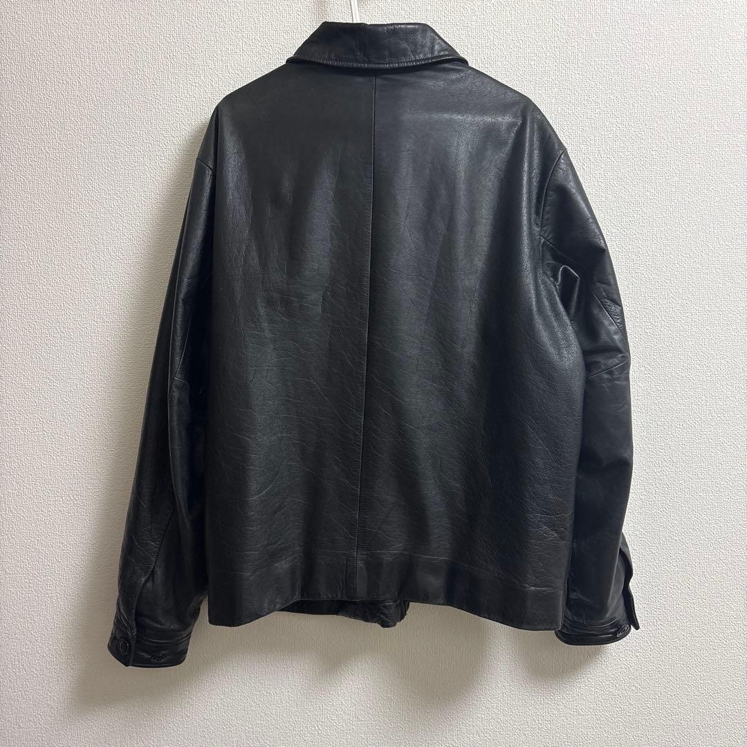 90s OLD GAP レザージャケット　M 黒 青タグ