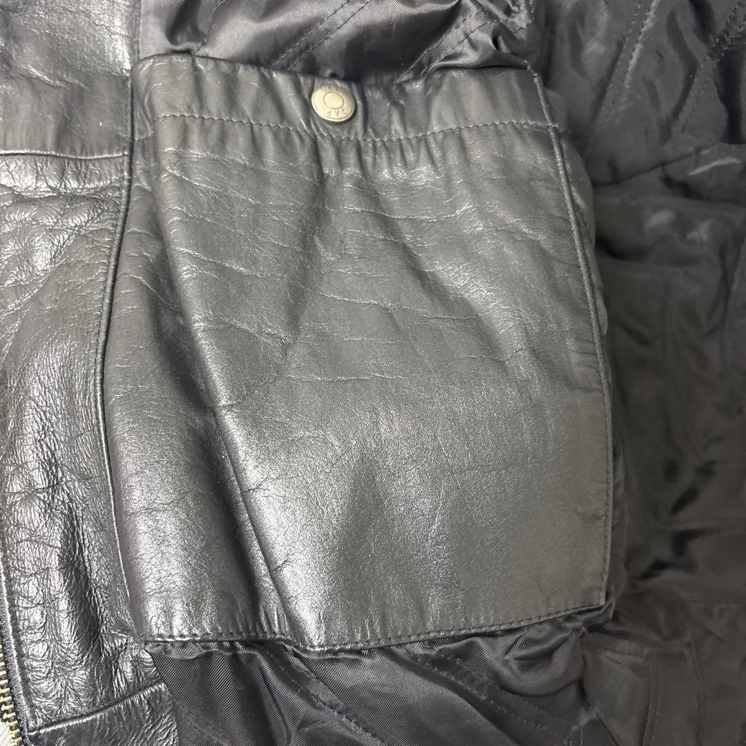 90s OLD GAP レザージャケット　M 黒 青タグ