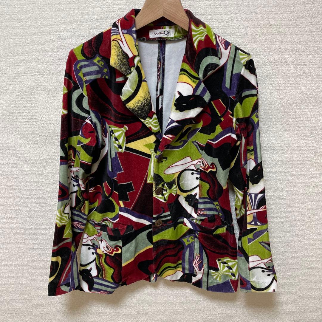 KANSAI O2 ヴィンテージ 上下セットアップ　　カラフル 抽象柄 個性的