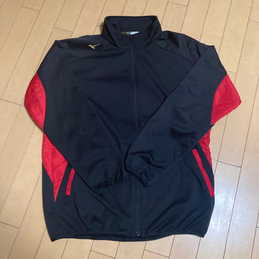 ミズノプロ　ジャージ上下セット ブラック/レッド　サイズO