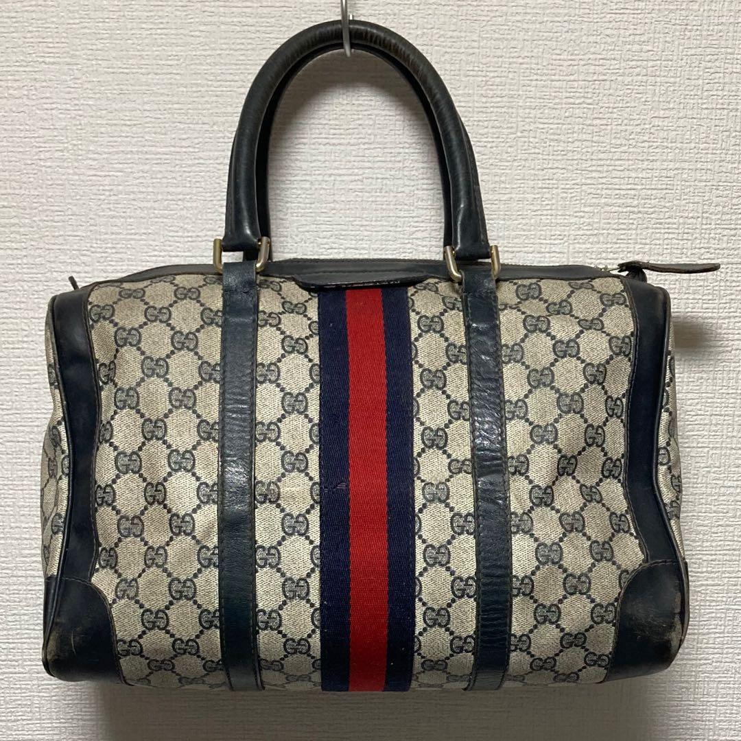 GUCCI ボストンバッグ オールドグッチ シェリーライン GG柄 スプリーム