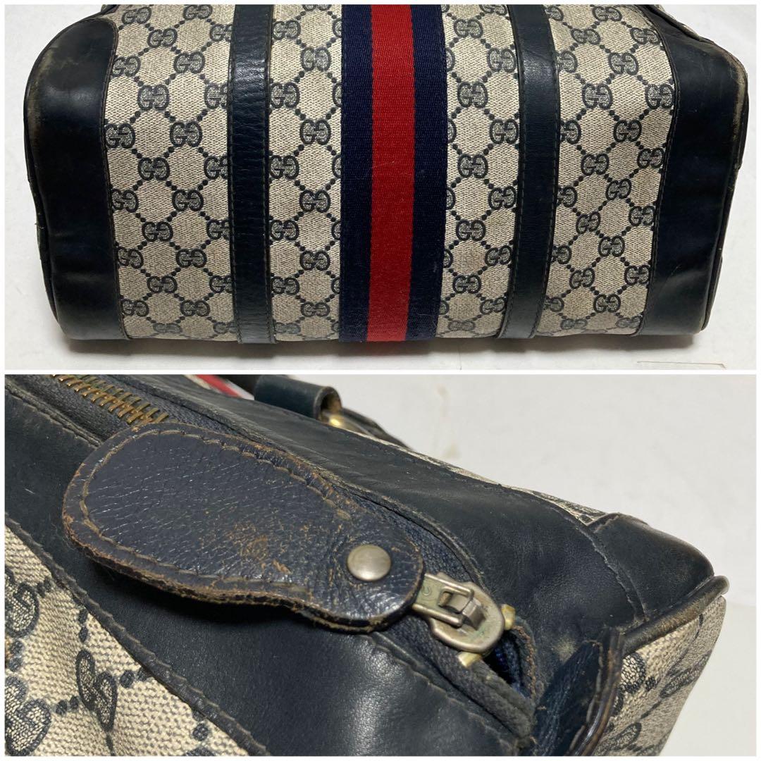 GUCCI ボストンバッグ オールドグッチ シェリーライン GG柄 スプリーム