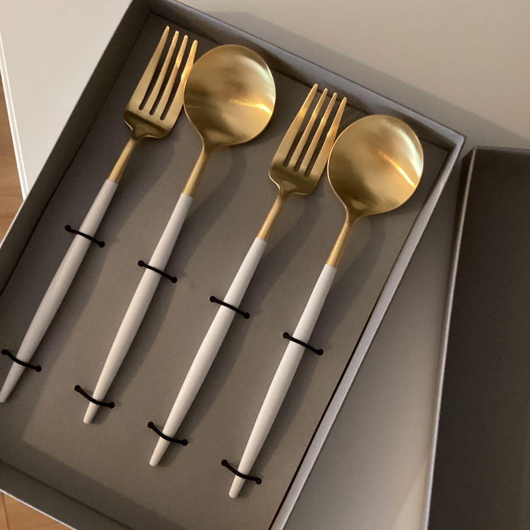 ゴールド ホワイト カトラリーセット