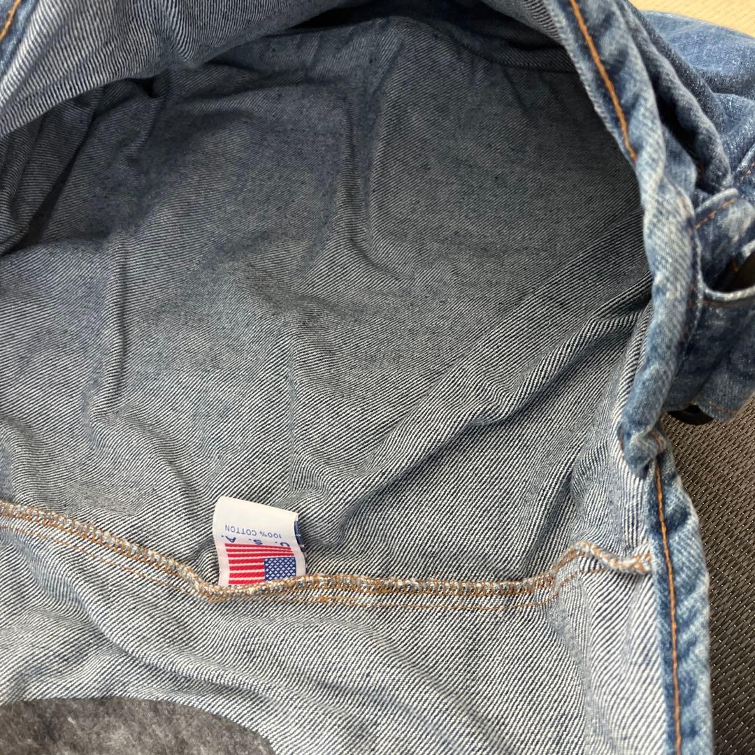 美品 ハンティングワールド メッセンジャーバッグ USA デニム エンボス 青