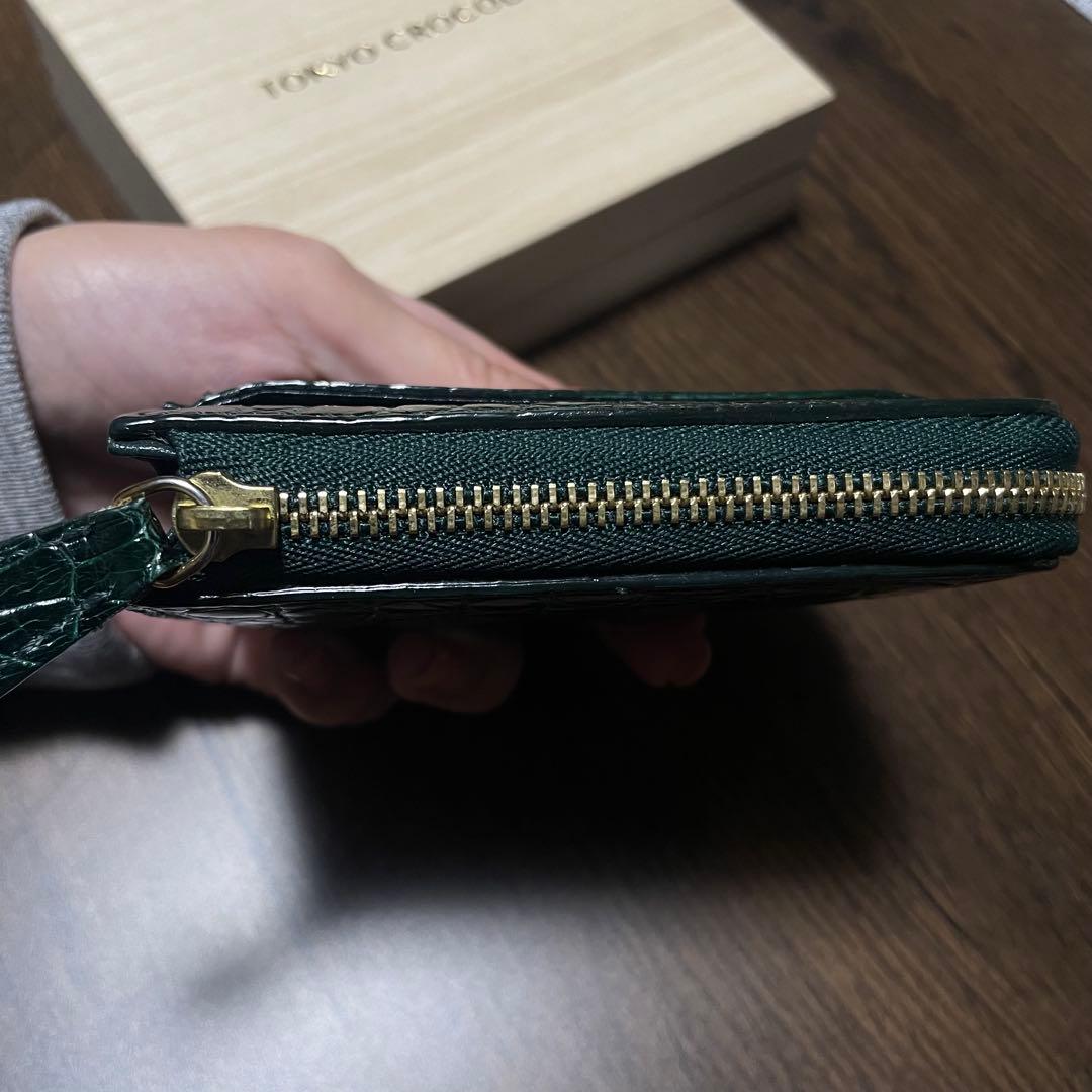 最終値下げ⭐︎ダークグリーン L字ファスナーミニ財布　ルフレ