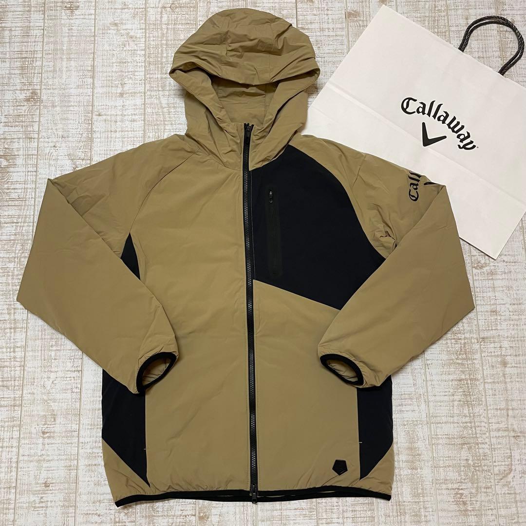 新品 キャロウェイ 長袖ブルゾン 中綿 撥水 フード付き ベージュ Lサイズ