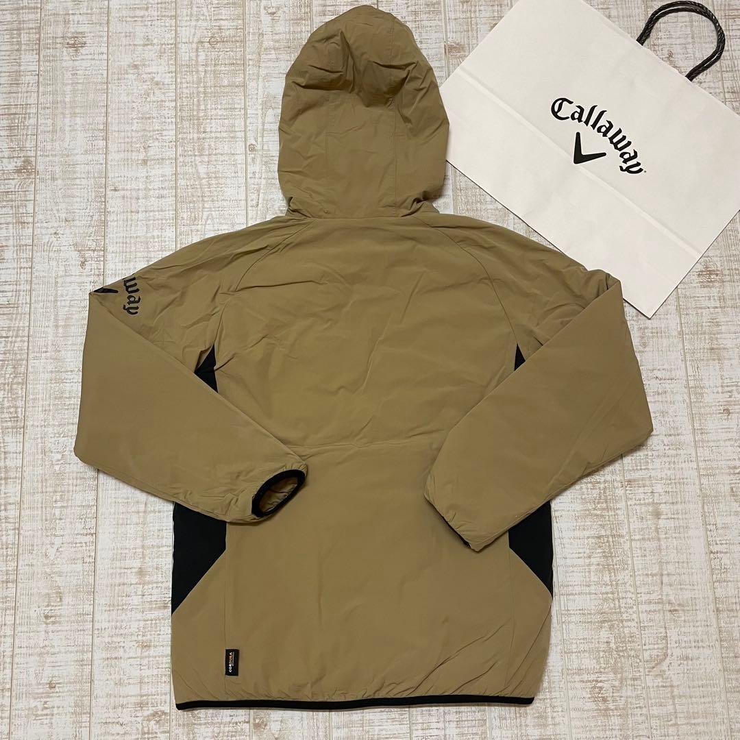 新品 キャロウェイ 長袖ブルゾン 中綿 撥水 フード付き ベージュ Lサイズ