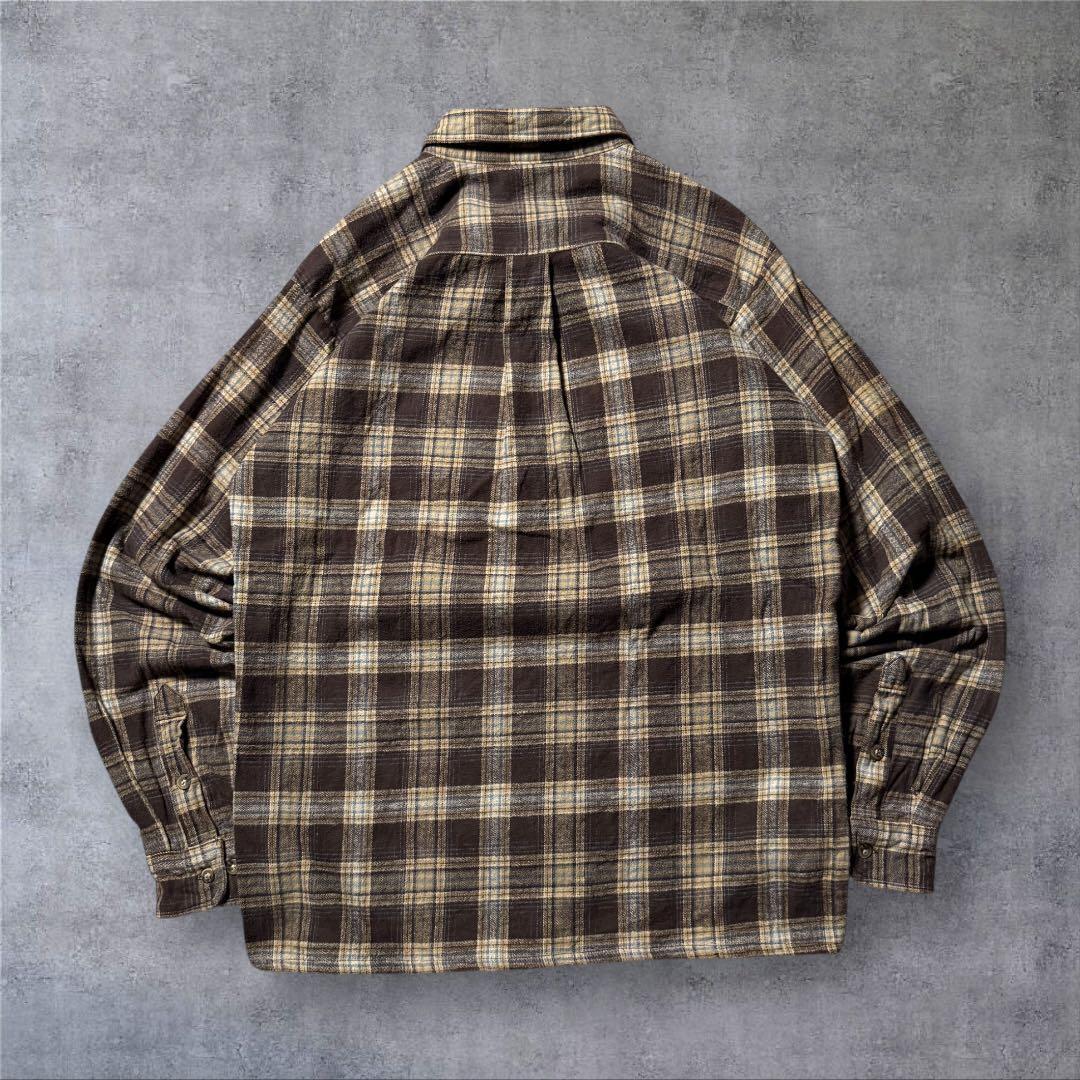 2335古着00年代carharttヘビーネルボードシャツ好配色チェック柄ワーク