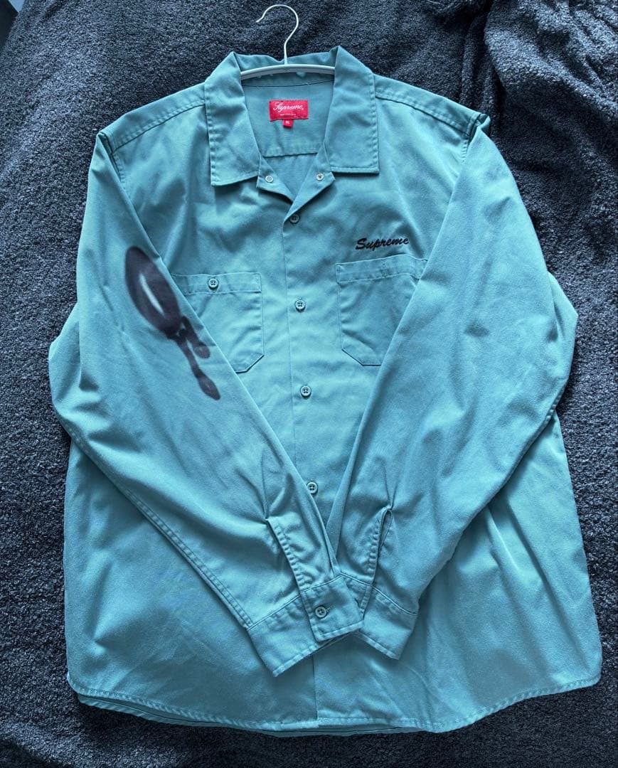 Supreme ミントグリーン 長袖シャツ XL バラ 薔薇 rose