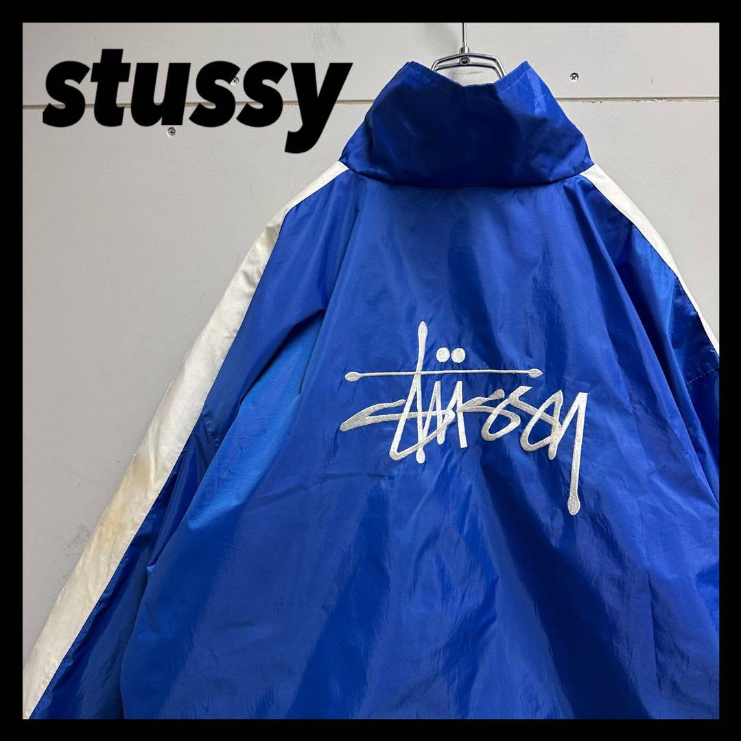 old stussy ステューシー 90s 刺繍ロゴ　ナイロンジャケット