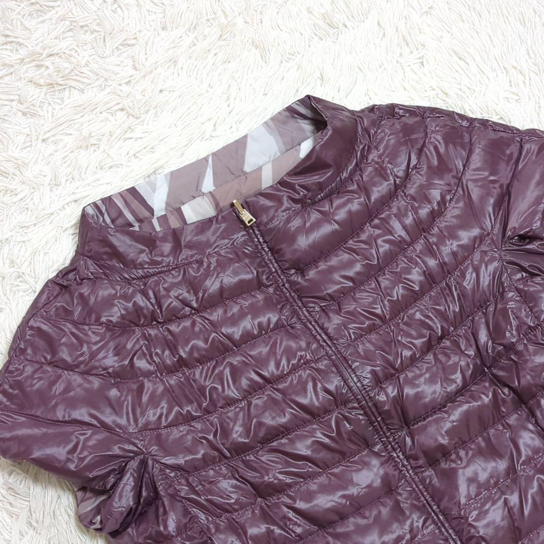 未使用級 HERNO 46 リバーシブル フレンチスリーブ ケープ ダウンベスト