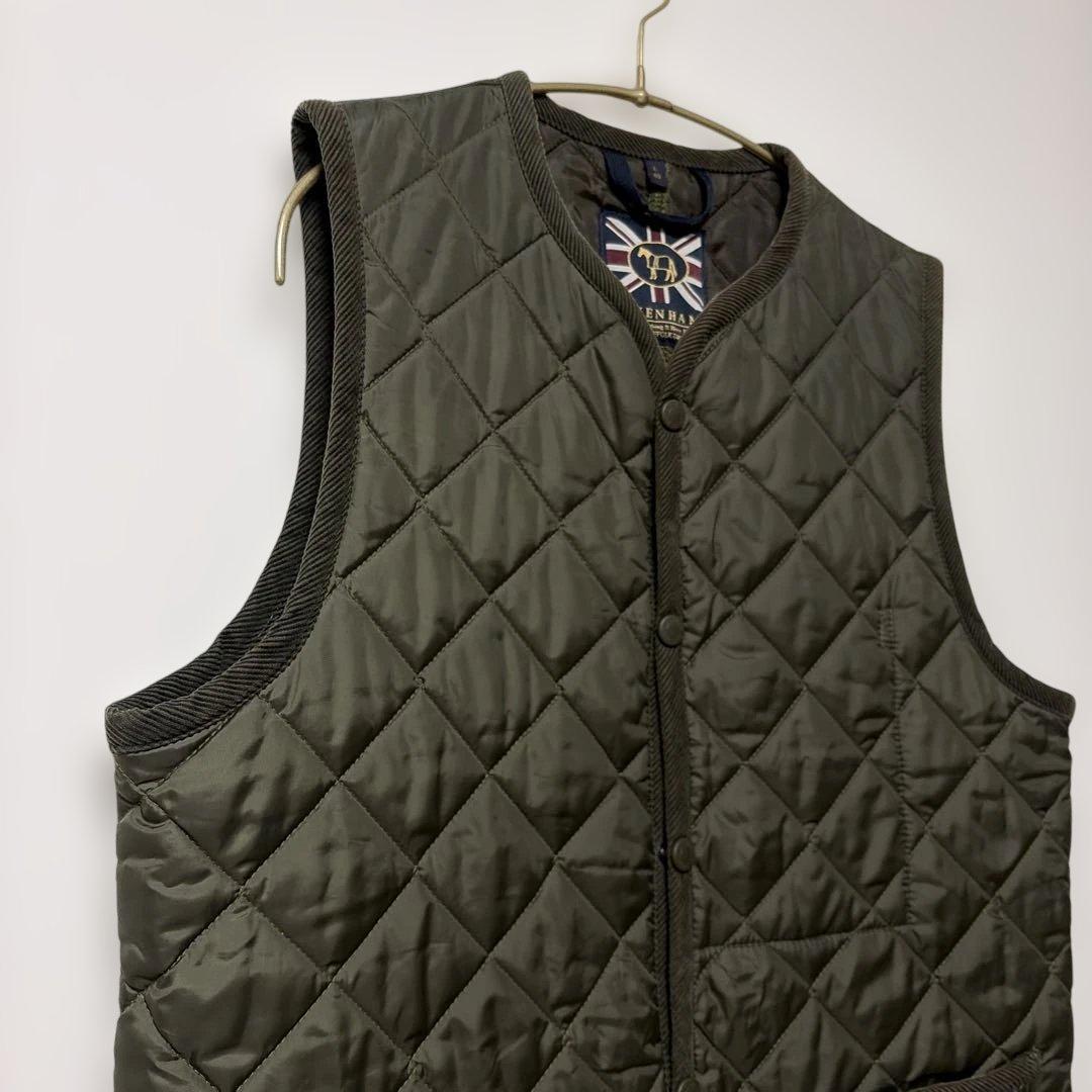 LAVENHAM ラベンハム キルティングベスト オリーブカラー 40