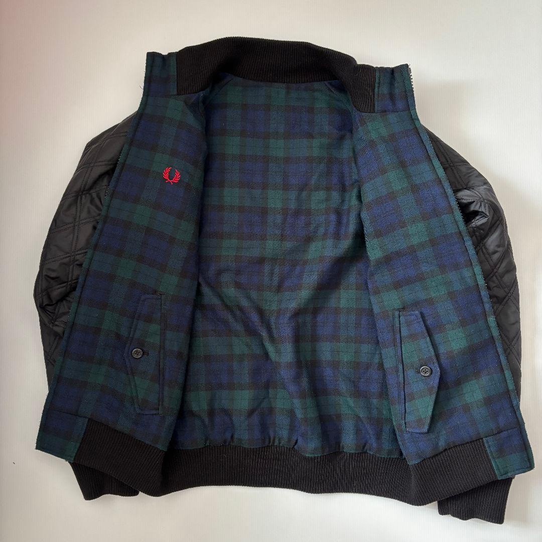 【美品】フレッドペリー　キルティングジャケット　チェック　リバーシブル　Sメンズ