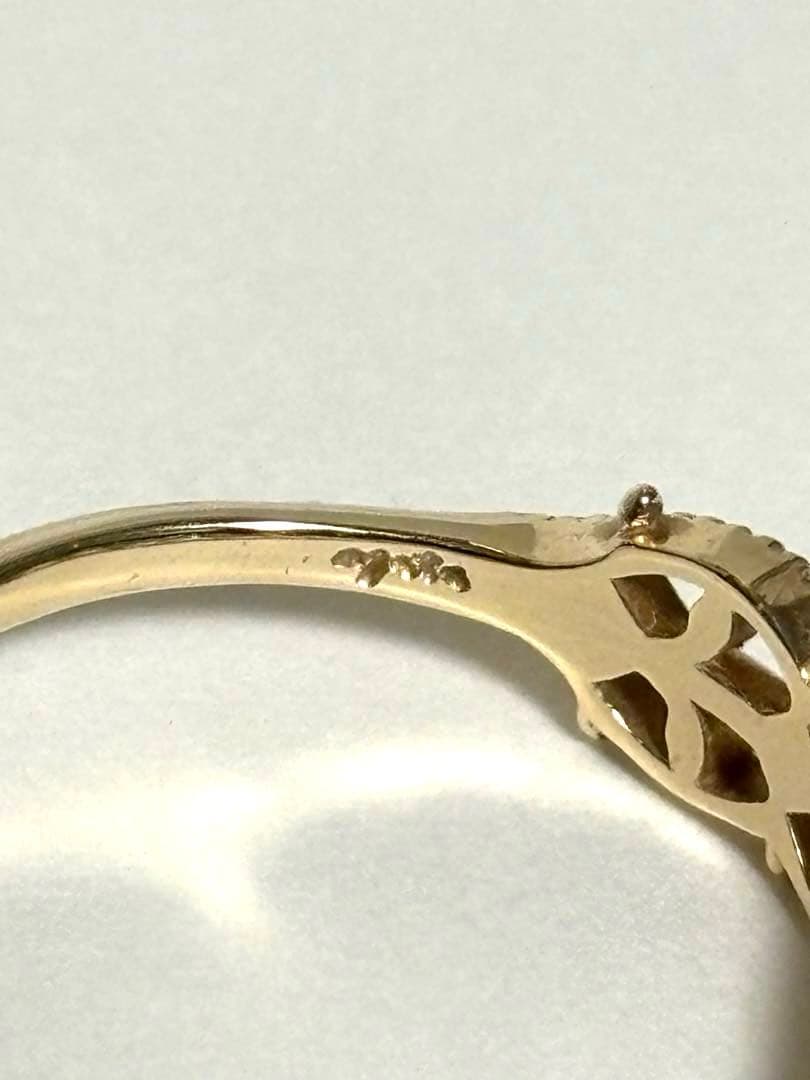 agete アガット ダイヤモンド K10 透かしリング