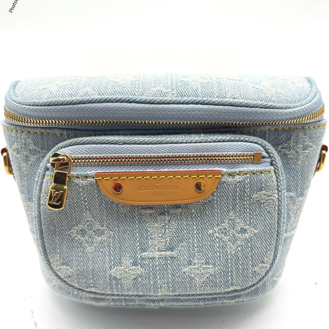 【極美品✨】激レアLOUIS VUITTONミニバムバッグ デニム スカイブルー