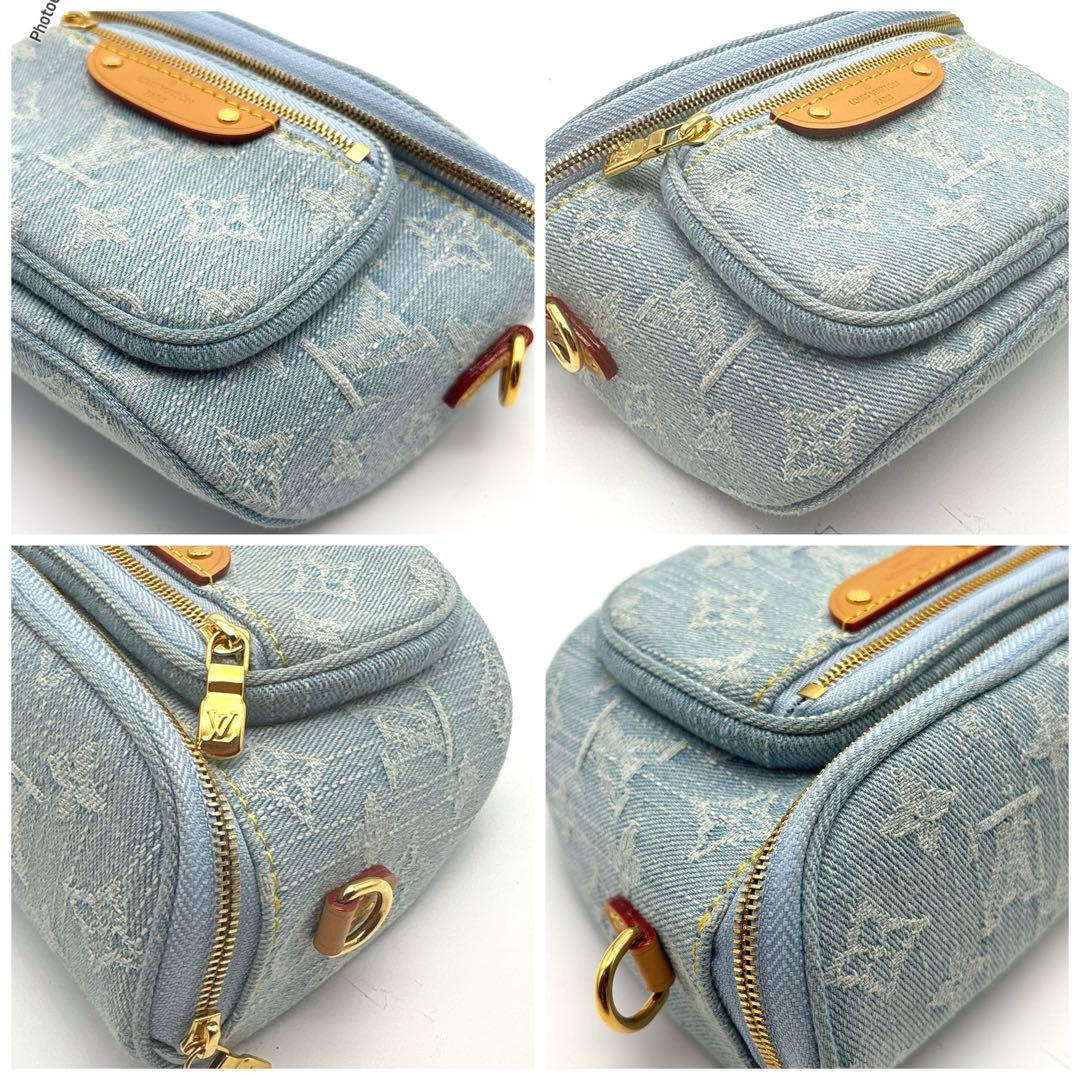 【極美品✨】激レアLOUIS VUITTONミニバムバッグ デニム スカイブルー