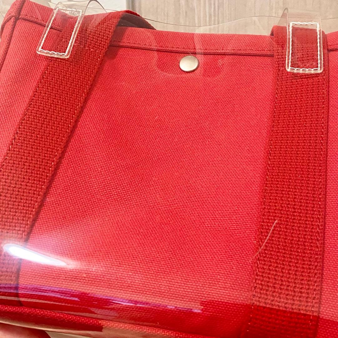 【Pear】ファミリア×エジュー　クリアビニールバッグ　赤