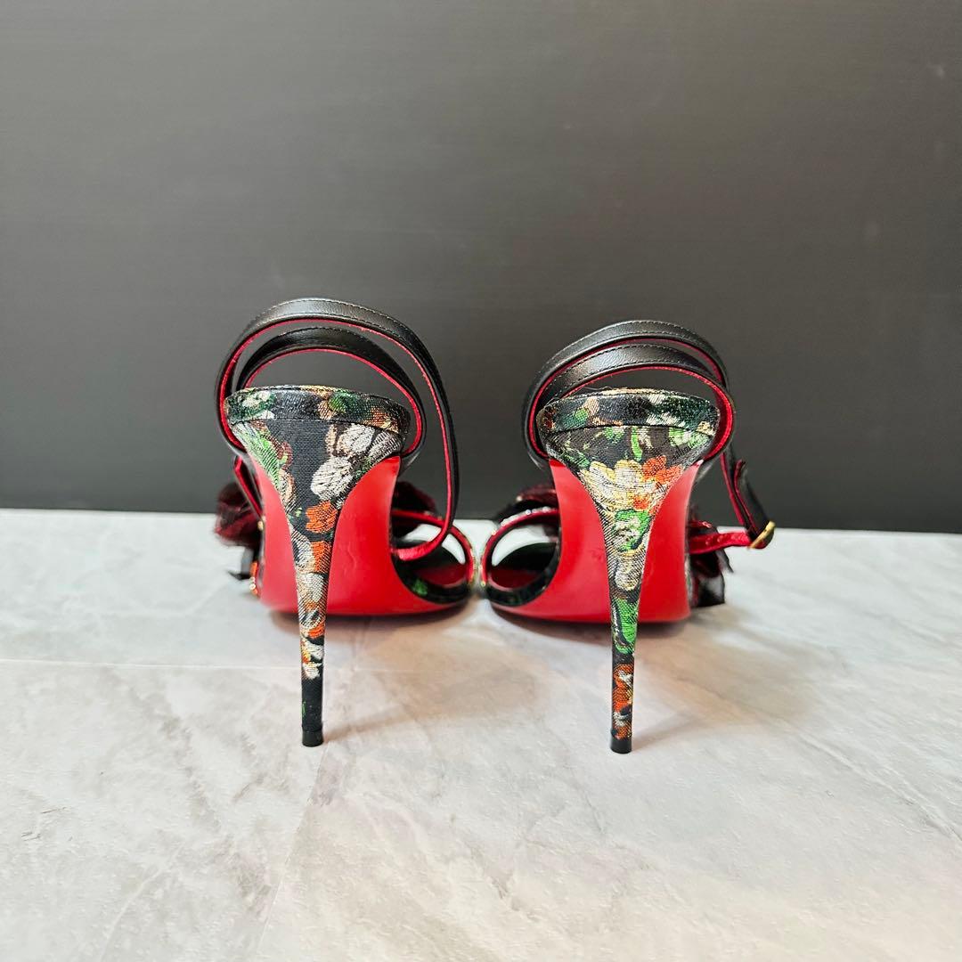 クリスチャンルブタン ハイヒール Flora Queen 100 ストーン 花柄