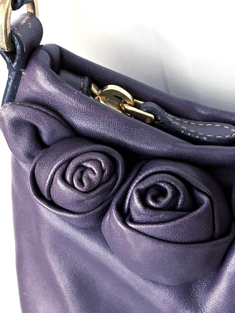 PRADA パープル レザー ハンドバッグ