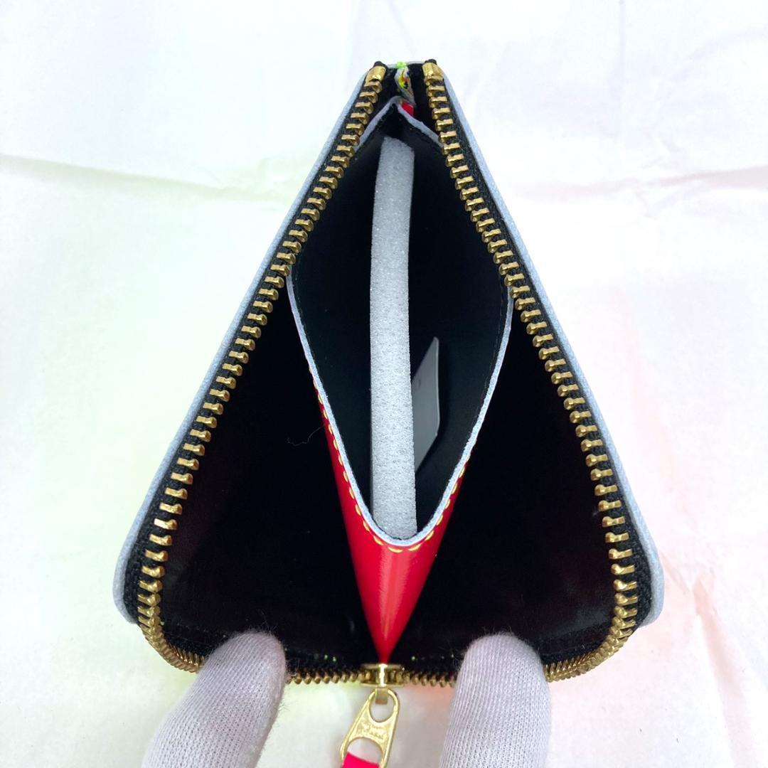 コムデギャルソン 財布 レザー ケース ブルー ユニセックス 黄 橙