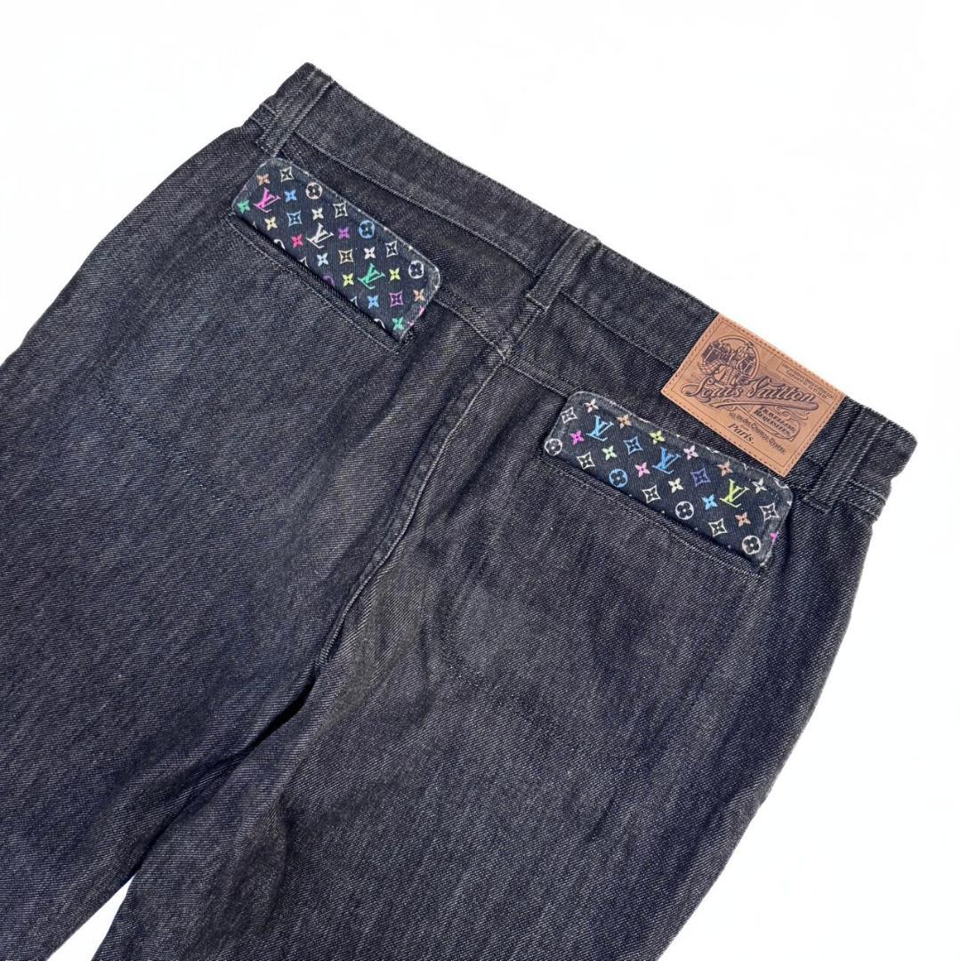 専用 ルイヴィトン モノグラムマルチ サブリナ丈 デニム ブラック×マルチ 42