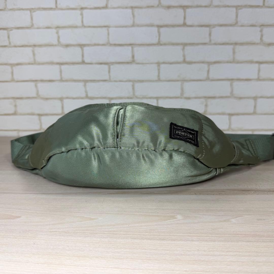 希少PORTERポータータンカーボディーバックウエストポーチセージグリーン S