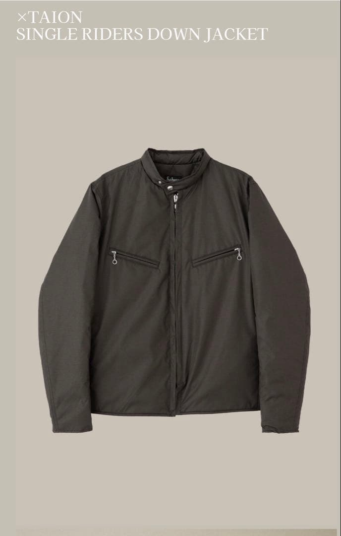TAION SCHOTT タイオンxショットコラボ　ライダースダウンジャケット