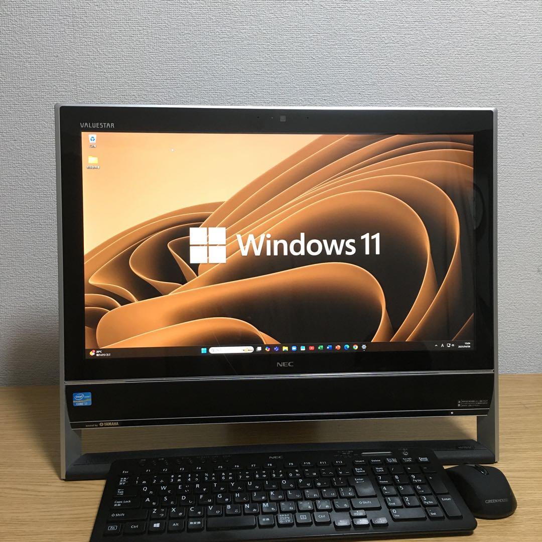 NEC 一体型 デスクトップ Win11 最強i7 新品SSD 地デジ 取説