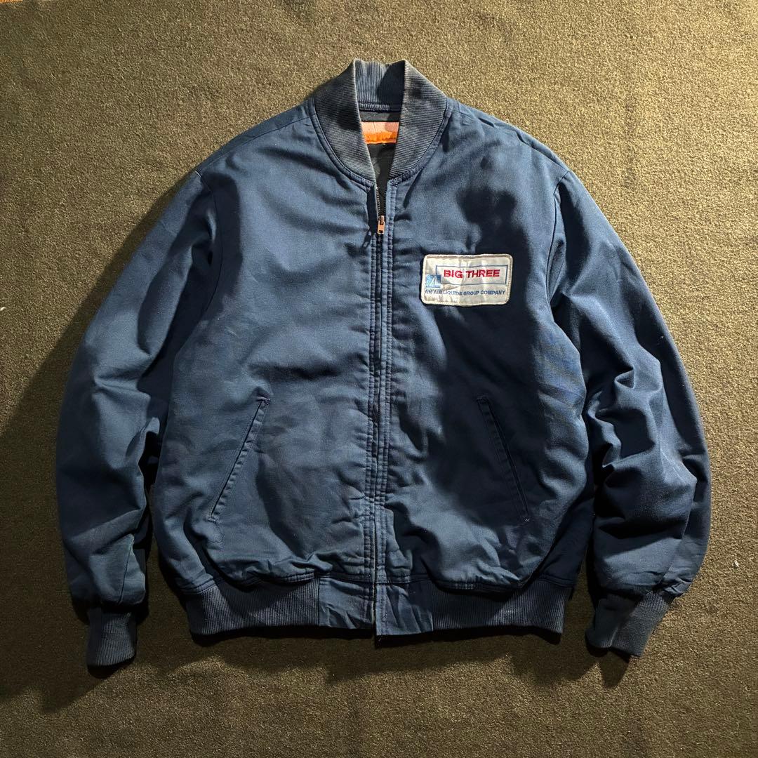 80s-90s USA Vintage 企業　中綿　ワークジャケット　L 紺