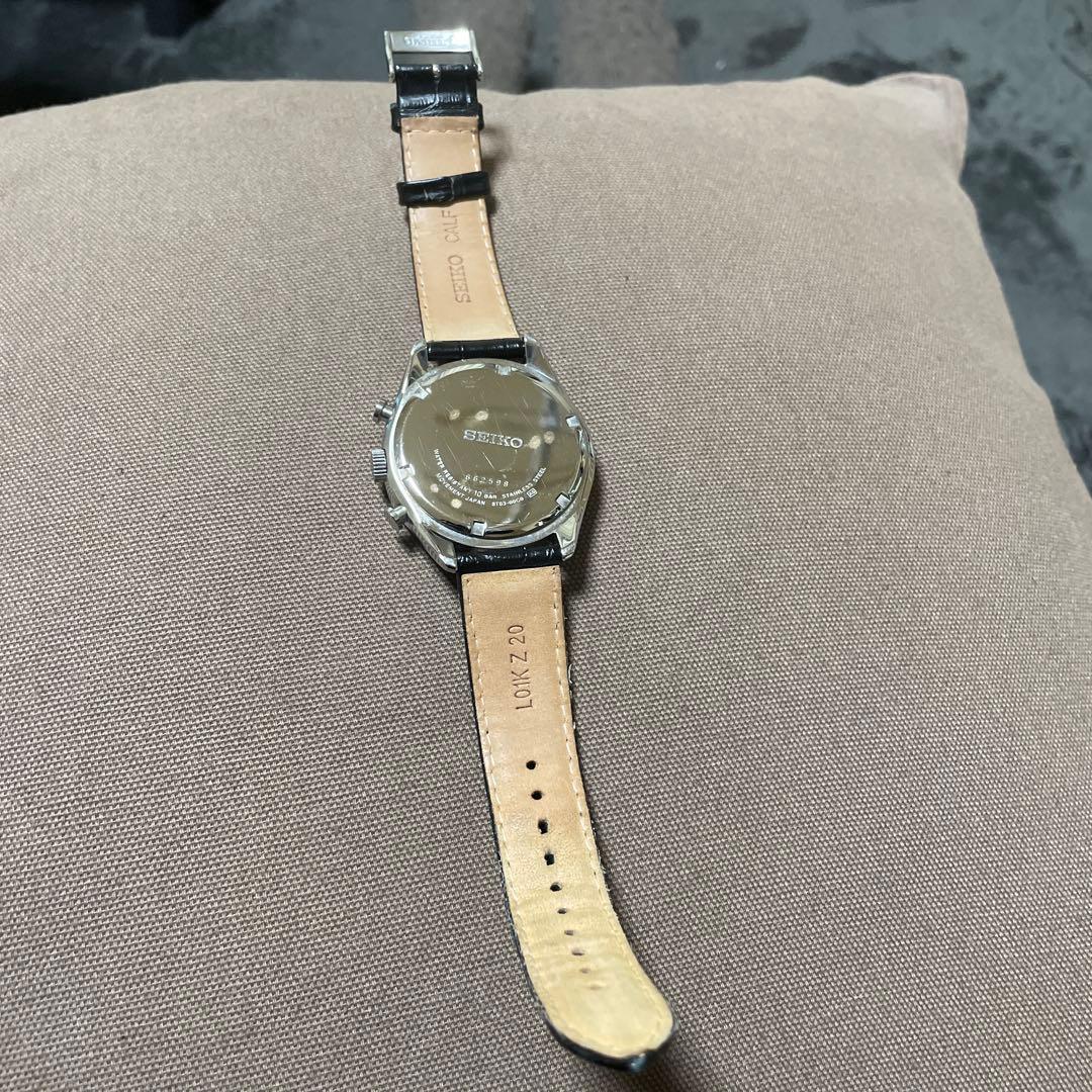 SEIKO クロノグラフクオーツ レザーベルト 腕時計