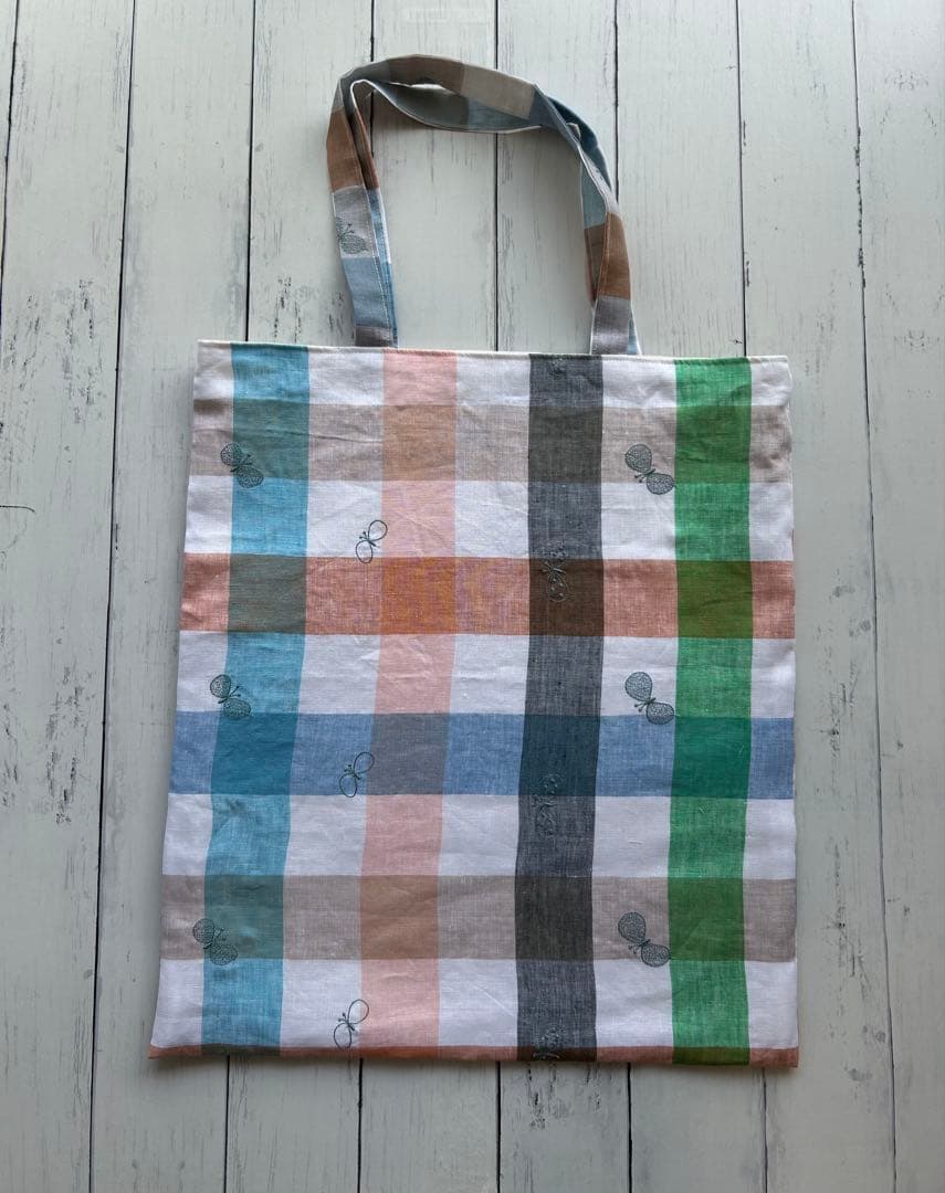 【745】ミナペルホネンchoucho 洗えるたためるビッグトート