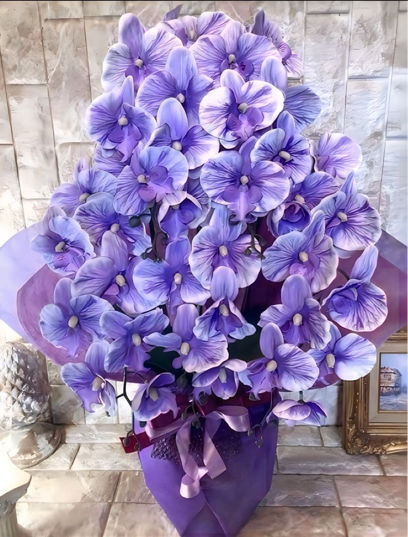 光触媒　人工観葉植物　ウォールグリーン　フェイクグリーン　胡蝶蘭pu５本ab