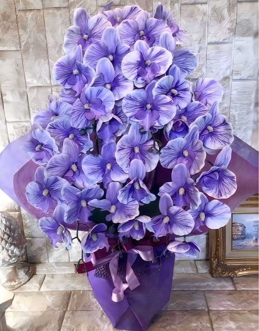 光触媒　人工観葉植物　ウォールグリーン　フェイクグリーン　胡蝶蘭pu５本ab