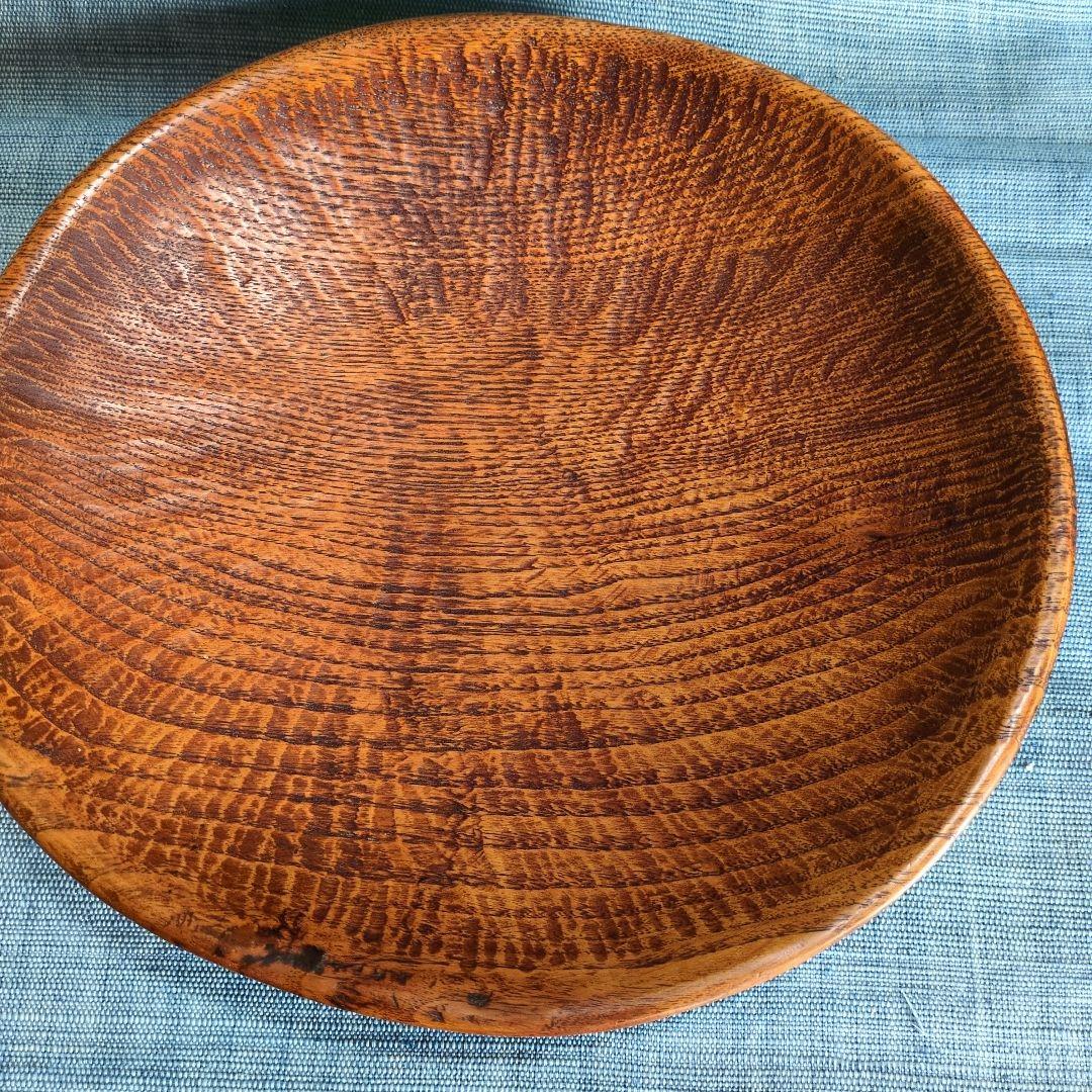 栗の木の皿と匙3点