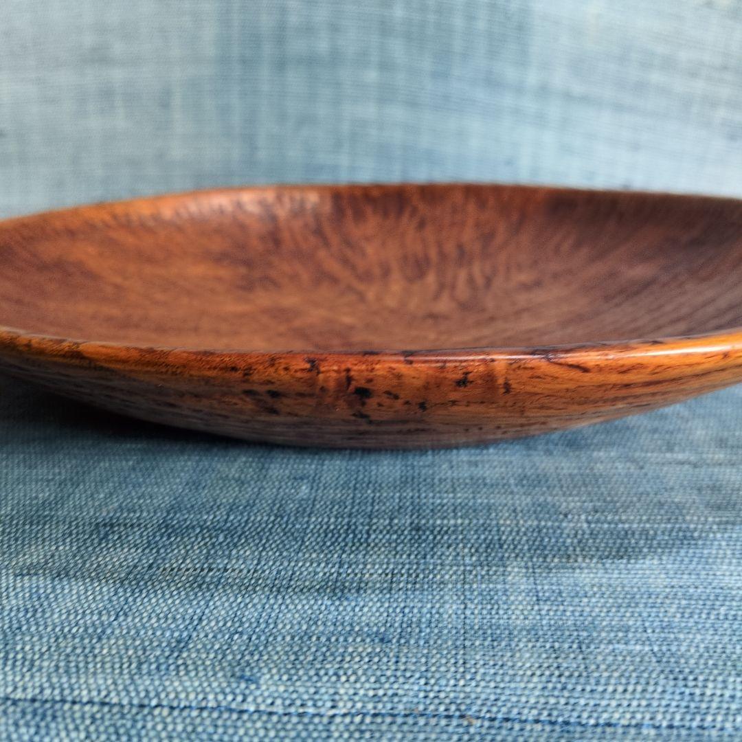 栗の木の皿と匙3点