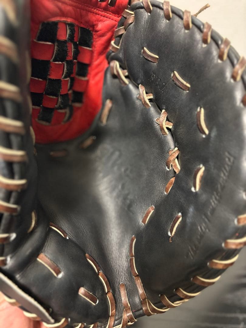 TMK the mitt THE MITT硬式グローブ 黒/赤 ファーストミット