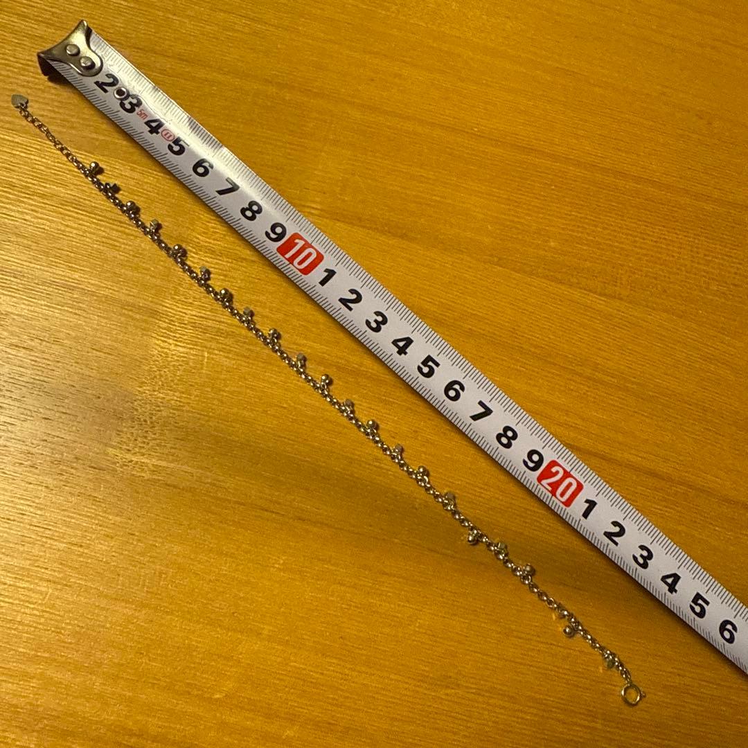 シルバー ビーズ付きアンクレット