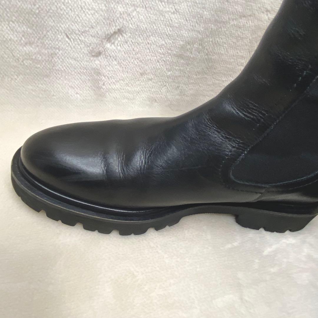 パスクッチ イエナ別注 サイドゴアブーツ 37 厚底 本革 軽量 黒
